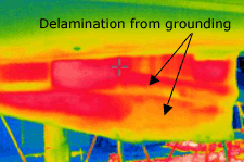 Thermal image of a boat